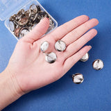 Iron Brooch Findings, Brooch Base Settings, Flat Round, Platinum, Tray: 18mm, 19.5~20x6.5mm, pin: 0.5mm