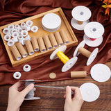Paper Thread Winding Bobbins, with Plastic Finding, for Cross-Stitch Embroidery Sewing Tool, BurlyWood, 80x60mm, 16 sets/box