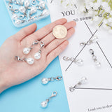 20Pcs Teardrop Acrylic Imitation Pearl Pendant Decorations, with Brass Lobster Clasps and Grade A Rhinestone Beads, Platinum, 39mm, Pendant: 19.5x11.5mm, 20pcs
