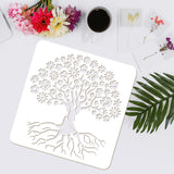 PET Hollow Out Drawing Painting Stencils, for DIY Scrapbook, Photo Album, Tree of Life, 30x30cm