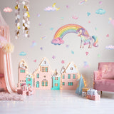 PVC Wall Stickers, Wall Decoration, Unicorn, 390x750mm, 2pcs/set