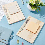 Wood Sticky Note Holder, Notepad Holder, BurlyWood, 20x14x1cm, Inner Diameter: 7.8~18x1.2~7.8cm