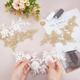 8Pcs 2 Colors Polyester Computerized Embroidered Cloth Appliques, Adhesive/Sew on Patches, Costume Accessories, Flower, Mixed Color, 260x105x2mm, 4pcs/color