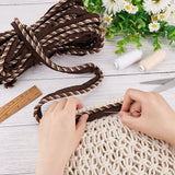 Polyester Twisted Lip Cord Trim, Twisted Trim Cord Rope Ribbon for Home Decoration, Upholstery, DIY Handmade Crafts, Coconut Brown, 5/8 inch(17mm), about 13.67 Yards(12.5m)/Roll
