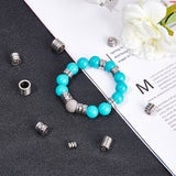 32Pcs 8 Style 201 Stainless Steel Beads, Groove, Stainless Steel Color, 4pcs/style