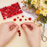 80Pcs 4 Style Dyed Synthetic Coral Beads, Flower, Mixed Color, 20pcs/style