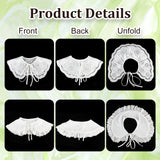 2Pcs 2 Style Detachable Lady's False Collars, Scalloped/Ruffled Edge Neckline Trim, Clothes Sewing Applique Edge, DIY Garment Accessories, White, 1320~1480x155~170x1~2mm, 1pc/style