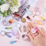 DIY Luminous Milk Tea Keychain Making Kit, Plastic & Faux Suede Tassel Pendant Decorations, Iron Split Key Rings, Mixed Color, 41Pcs/bag