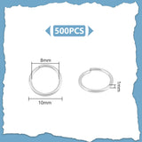 304 Stainless Steel Open Jump Rings, Stainless Steel Color, 18 Gauge, 10x1mm, 18 Gauge, Inner Diameter: 8mm, 500pcs/box