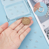 20Pcs 925 Sterling Silver Spring Ring Clasps, Silver, 8x6.5x3mm, Hole: 2mm