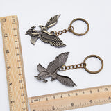 10Pcs Eagle Alloy Keychain, with Iron Chain and Rings, Antique Bronze, 98mm