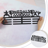 Taekwondo Theme Fashion Iron Medal Hanger Holder Display Wall Rack, with Screws, Trophy Pattern, 150x400mm