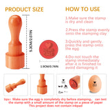 5Pcs 5 Styles Plastic Rubber Stamps with Wood Handles, DIY Egg Drawing Stamps, Chick, 55x20mm, Pattern: 18mm, 1pc/style