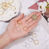 Brass Pad Ring Bases, Golden & Silver, Tray: 6mm, 17mm, 40pcs/box