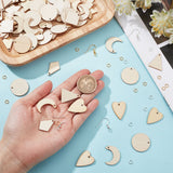 DIY Geometry Earring Making Kit, Including Teardrop & Oval & Rhombus & Heart & Star Natural Wood Pendants, Brass Earring Hooks, Antique White, 520Pcs/bag