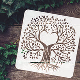 PET Hollow Out Drawing Painting Stencils, for DIY Scrapbook, Photo Album, Tree of Life Pattern, 30x30cm