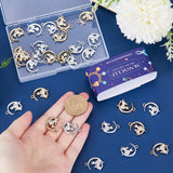 36Pcs 2 Colors Alloy with Rhinestone Pendants, Cat & Moon Charms, Platinum & Light Gold, 22~22.5x15.5x4mm, Hole: 2mm, 18Pcs/color