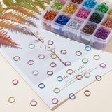 Aluminum Wire Open Jump Rings, Mixed Color, 10x1.0mm, 15colors, , about 130pc/color, about 1950pc/box