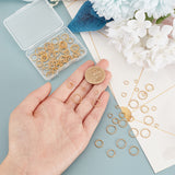 100Pcs 5 Styles Brass Open Jump Rings, Twist Round Ring, Real 18K Gold Plated, 5~12x1~1.2mm, Inner Diameter: 3~10mm, 20pcs/style