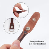 Cowhide Bag Handles, with Alloy Clasps, for Bag Replacement Accessories, Coconut Brown, 36x2.05x1cm