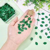 300pcs PVC Imitation Leaf, for Dollhouse Accessories, Pretending Prop Decorations, Green, 14x9.5x1.5mm