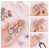 DIY Interchangeable Dome Office Lanyard ID Badge Holder Necklace Making Kit, Including Brass Jewelry Snap Buttons, Alloy Snap Keychain Making, 304 Stainless Steel Cable Chains Necklaces, Rainbow Pattern, 18.5x9mm, 12pcs/box