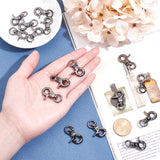 Zinc Alloy Swivel Lobster Claw Clasps, Swivel Snap Hook, Gunmetal, 31x19x6.5mm, Hole: 9x5mm, 16pcs/box