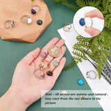 DIY Finger Ring Making Kit, Including Adjustable Brass Pad Ring Findings, Half Roudn Nautral & Synthetic Mixed Gemstone Cabochons, Settings: 20pcs/box