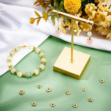 180Pcs Alloy Bead Caps, Long-Lasting Plated, Real 18K Gold Plated, 7x2mm, Hole: 1mm