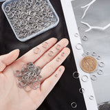 400Pcs 4 Style 304 Stainless Steel Open Jump Rings, Stainless Steel Color, 8x1mm, Inner Diameter: 6mm