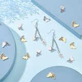 16Pcs 2 Colors 304 Stainless Steel Charms, Hollow, Butterfly Charms, Golden & Stainless Steel Color, 12x18x1mm, Hole: 1.5mm, 8pcs/color