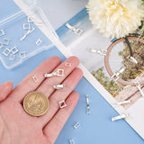 16Pcs 4 Styles Eco-Friendly Brass Watch Band Clasps, Long-Lasting Plated, Silver, 15~17x3.5~7.5x4mm, 4pcs/style