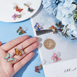 PVC Mobile Dustproof Plugs, with Alloy Rhinestone and Alloy Enamel Pendants, Butterfly, Mixed Color, 2.5~3.2cm, 10pcs/set