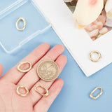 6 Pcs 3 Styles Rack Plating Brass Spring Gate Rings, Cadmium Free & Nickel Free & Lead Free, Long-Lasting Plated, Mixed Shape O Rings, Real 18K Gold Plated, 14~18x10~13x2.5~3mm, 9~10 Gauge, nner diameter: 10~13x8~10mm, 2pcs/style