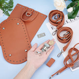 DIY PU Leather Knitting Crochet Bags, with Bottom and Shoulder Strap, for DIY Craft Shoulder Bags Accessories, Sienna, 260x180x3~15mm, Hole: 6mm