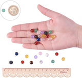 Natural and Synthetic Gemstone Beads, Round, 8mm, Hole: 1mm, about 25~30pcs/compartment, Packaging Box: 13.5x7x3cm
