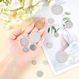 50Pcs 5 Style 304 Stainless Steel Stamping Blank Tag Pendants, Flat Round, Stainless Steel Color, 10pcs/style