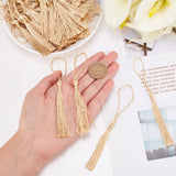 100Pcs Polyester Tassel Big Pendant Decorations, Pale Goldenrod, 80~90x6~7mm