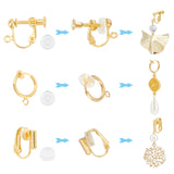 18Pcs 3 Style Brass Clip-on Earring Findings, with 20Pcs Plastic Pads, Golden, 13~15.5x11~17x1.5~7.5mm, 6Pcs/style