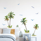 PVC Wall Stickers, Wall Decoration, Coconut Tree Pattern, 290x900mm