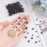 143Pcs 2 Sizes Natural Black Onyx(Dyed & Heated) Beads, Heishi Beads, Flat Round/Disc, 4~6x2.5~3mm, Hole: 0.7~1mm