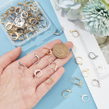 90Pcs 6 Style 304 Stainless Steel Leverback Earring Findings, with Horizontal Loops, Golden & Stainless Steel Color, 14~19x11~12x2~6mm, Hole: 1.2~1.5mm, Pin: 0.6~0.8mm, 15Pcs/style