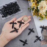 30Pcs Gothic Style Alloy Pendents, Sword with Wing, Electrophoresis Black, 44x34.5x3mm, Hole: 4mm