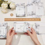 Paper with Plastic Window, for Earring Boxes, Jewelry Box and Gift Box, Rectangle with Marble Pattern, White, 13.2x8.2x2.5cm
