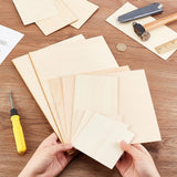 12Pcs 4 Style Basswood Veneer Pieces, Wooden Sheet, for DIY Wood Craft, Mix-shape, Wheat, 10~30x10~20x0.15cm