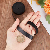 PU Imitation Leather Cord, for Clothing, Flat, Black, 12.5x1.2mm, about 2.19 Yards(2m)/Roll