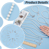 12Pcs 12 Style Glass Pearl Beaded Wedding Cake Pulls for Bridesmaids, Tibetan Style Charms Party Decorations with Toggle Clasps, Dragonfly & Butterfly & Crown & Tree & Peace Sign, WhiteSmoke, 10~10-5/8 inch(25.527cm), 1Pc/style