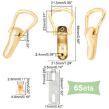 6 Sets Alloy Package Clasp, with Iron Screw, for DIY Accessories, Light Gold, 6.6x3.15x1.4cm, Hole: 2.4mm