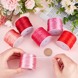 5 rolls 5 colors Nylon Rattail Satin Cord, Beading String, for Chinese Knotting, Jewelry Making, Mixed Color, 1mm, about 32.8 yards(30m)/roll, 1 roll/color