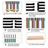 Fashion Iron Medal Hanger Holder Display Wall Rack, 3 Lines, with Screws, Word This Girl Is On Fire, Running Pattern, 150x400mm, Hole: 5mm